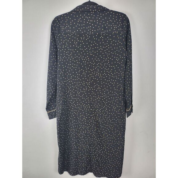 Who What Wear Robe Small Womens Black Brown Polka Dot Long Sleeve Button Front - Picture 7 of 7